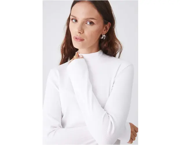 Medicine longsleeve femei, culoarea bej, cu turtleneck
