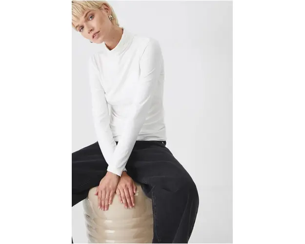 Medicine longsleeve femei, culoarea bej, cu guler