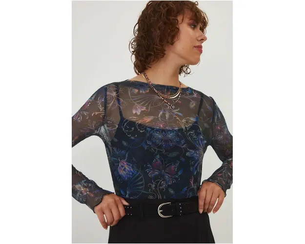 Medicine longsleeve femei, culoarea bleumarin