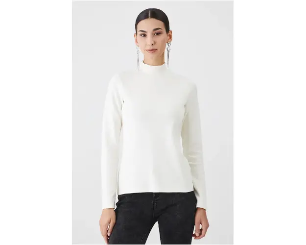 Medicine longsleeve femei, culoarea bej, cu turtleneck