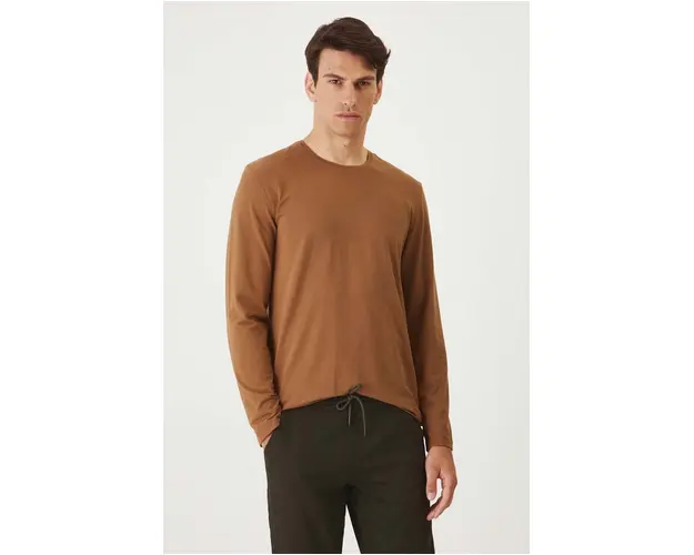 Medicine longsleeve barbati, culoarea maro, neted