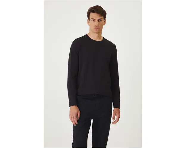 Medicine longsleeve barbati, culoarea negru, neted