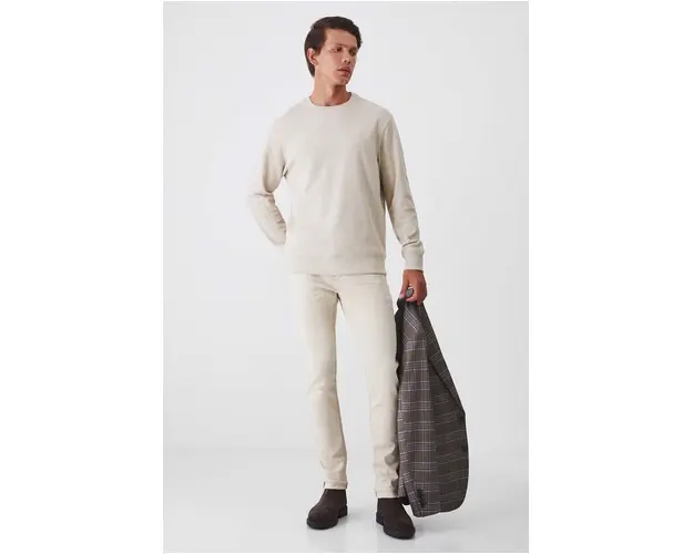 Medicine longsleeve barbati, culoarea bej, neted