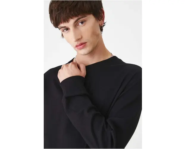 Medicine longsleeve barbati, culoarea negru, neted