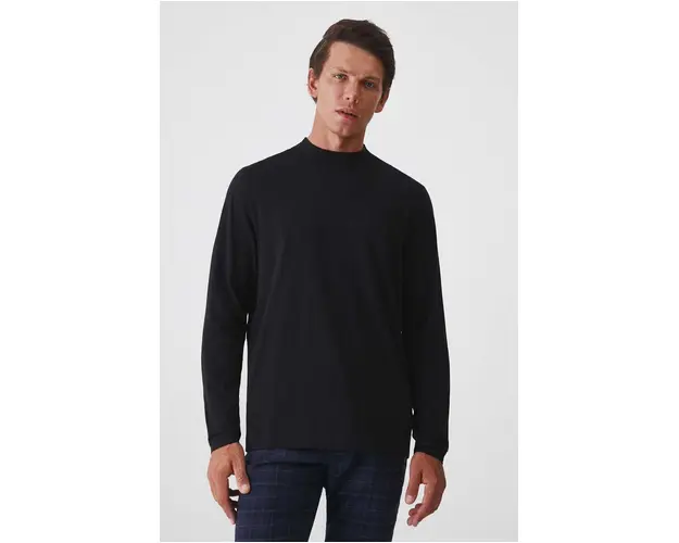 Medicine longsleeve barbati, culoarea negru, neted