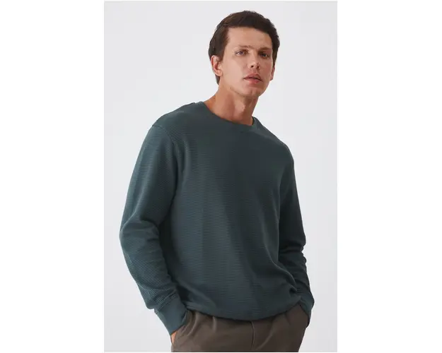 Medicine longsleeve barbati, culoarea verde, neted