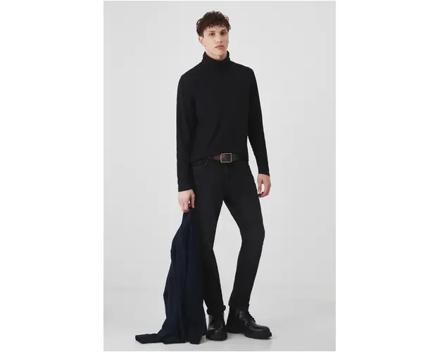 Medicine longsleeve barbati, culoarea negru, neted