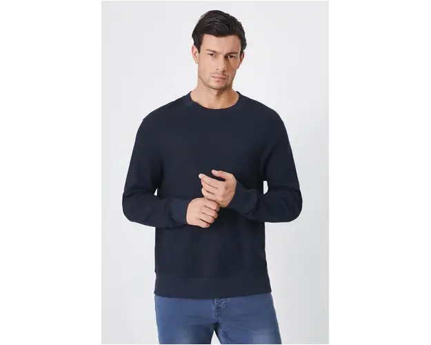 Medicine longsleeve barbati, culoarea albastru marin, neted