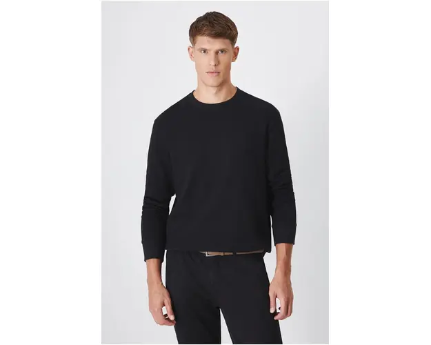 Medicine longsleeve barbati, culoarea negru, neted