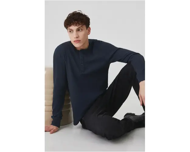 Medicine longsleeve barbati, culoarea bleumarin, uni