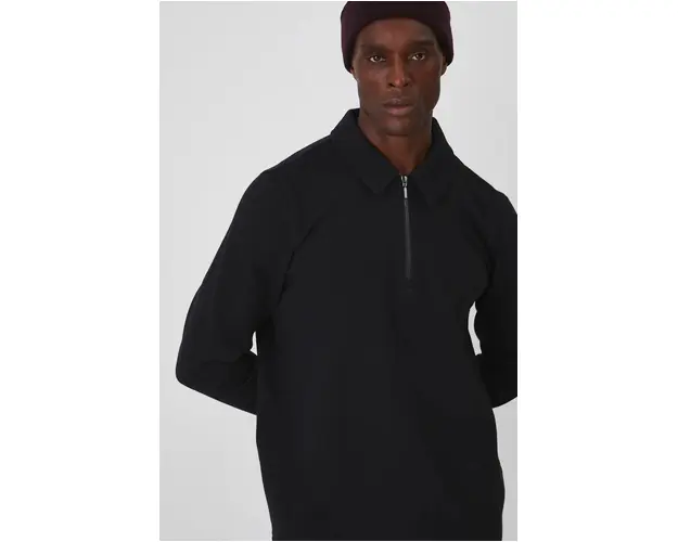 Medicine longsleeve barbati, culoarea negru, neted