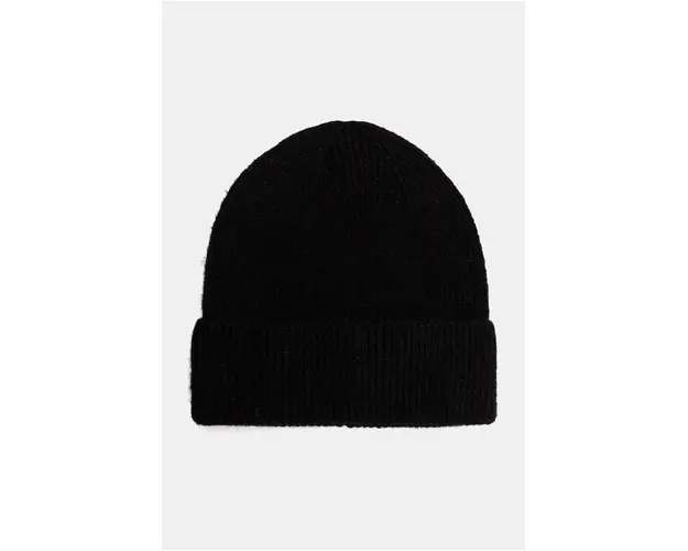 Medicine caciula din amestec de lana femei, culoarea negru, din tricot gros