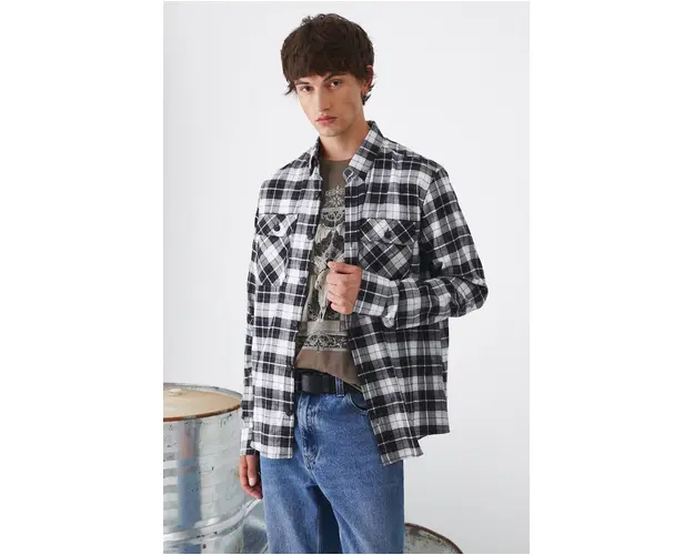 Medicine camasa din bumbac barbati, culoarea gri, cu guler button-down, regular