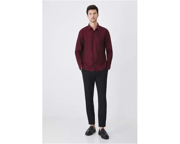 Medicine camasa barbati, culoarea bordo, regular