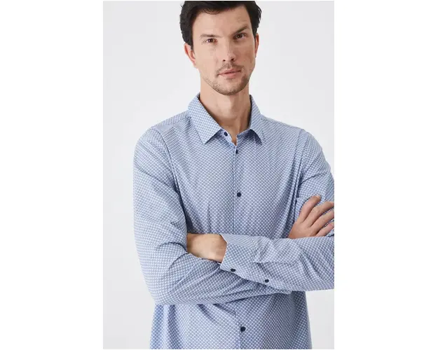 Medicine camasa barbati, culoarea alb, cu guler clasic, regular