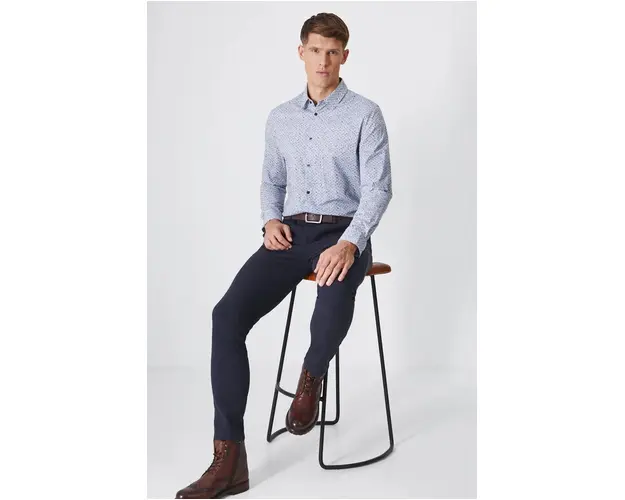 Medicine camasa barbati, culoarea alb, cu guler clasic, regular