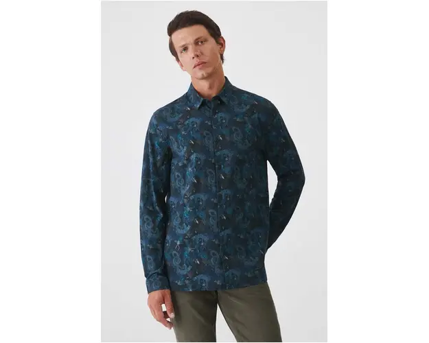 Medicine camasa barbati, cu guler clasic, regular