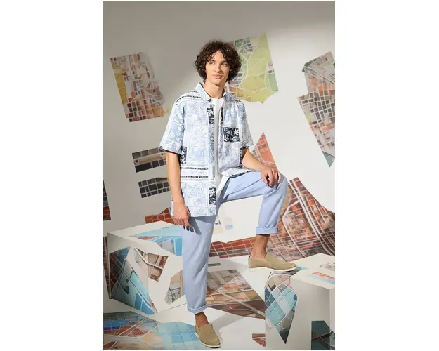 Medicine camasa de in barbati, cu guler clasic, regular