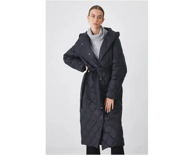 Medicine palton de puf femei, culoarea negru, de iarna