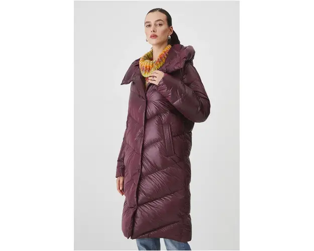 Medicine palton de puf femei, culoarea bordo, de iarna