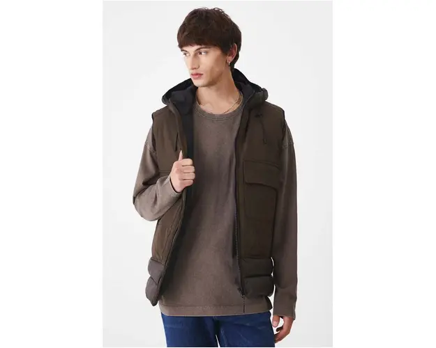 Medicine vesta barbati, culoarea verde, de iarna