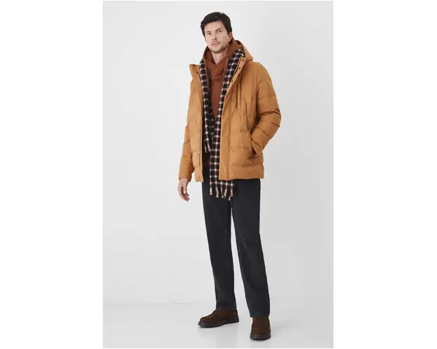 Medicine geaca de puf barbati, culoarea galben, de iarna