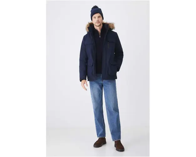 Medicine geaca barbati, culoarea bleumarin, de iarna