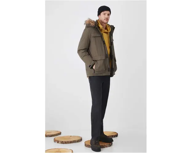 Medicine geaca barbati, culoarea verde, de iarna