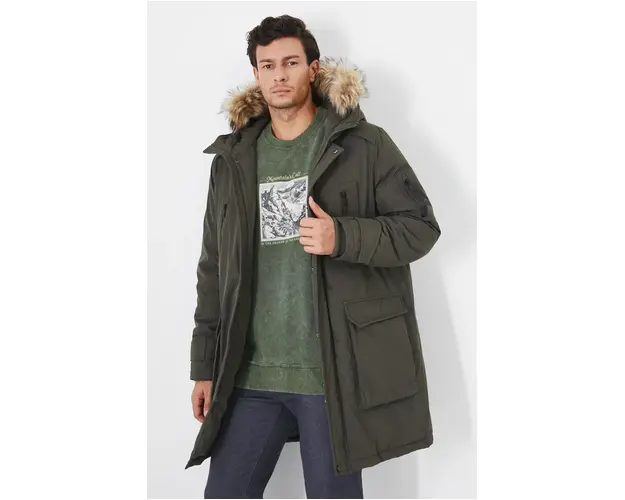 Medicine geaca barbati, culoarea verde, de iarna