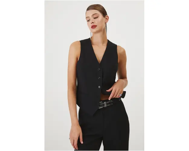 Medicine vesta culoarea negru, un singur rand de nasturi