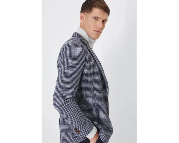 Medicine sacou din lana barbati, culoarea bleumarin