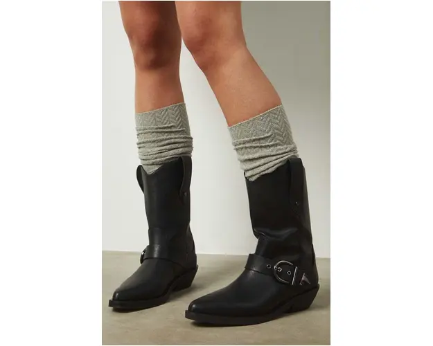 Medicine cizme culoarea negru, cu toc drept