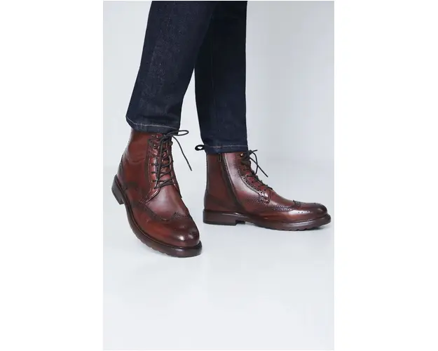 Medicine ghete de piele barbati, culoarea maro