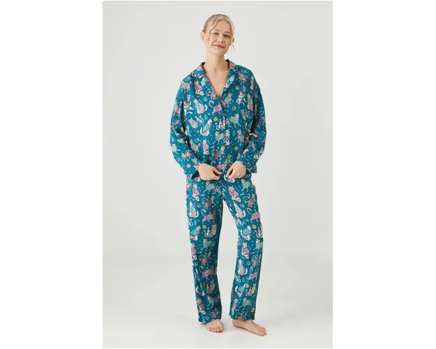 Medicine pijama femei, culoarea turcoaz