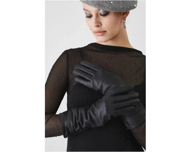 Medicine manusi de piele femei, culoarea negru