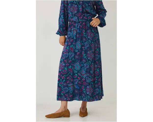 Medicine fusta culoarea bleumarin, maxi, evazati