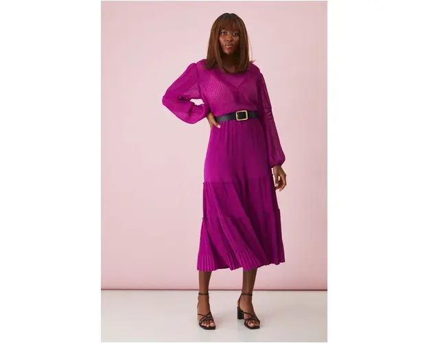 Medicine fusta culoarea violet, maxi, evazati