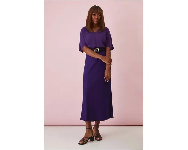 Medicine fusta culoarea violet, maxi, evazati