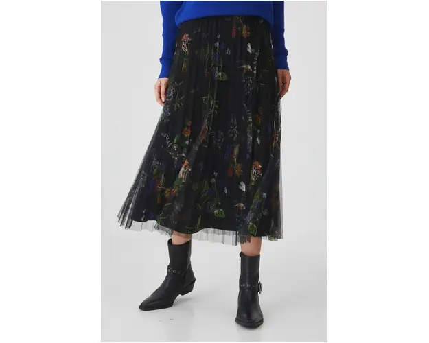 Medicine fusta culoarea negru, midi, evazati