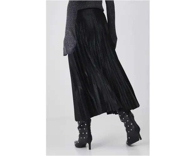 Medicine fusta culoarea negru, midi, evazati
