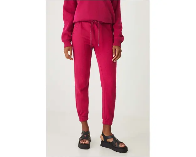 Medicine pantaloni de trening femei, culoarea roz, neted