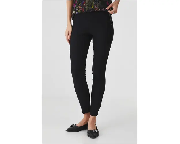 Medicine pantaloni femei, culoarea negru, mulata, high waist