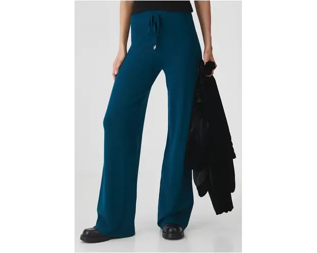 Medicine pantaloni de trening femei, culoarea verde, neted