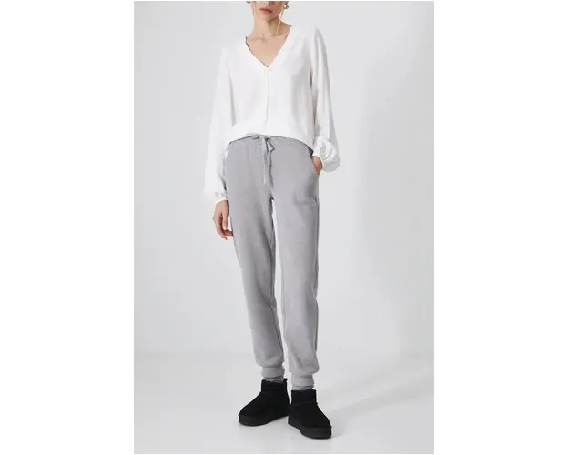 Medicine pantaloni de trening culoarea gri, neted