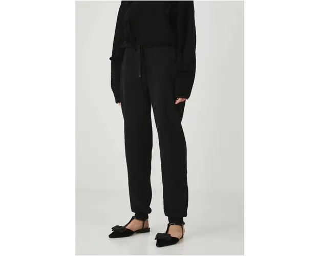 Medicine pantaloni de trening culoarea negru, neted