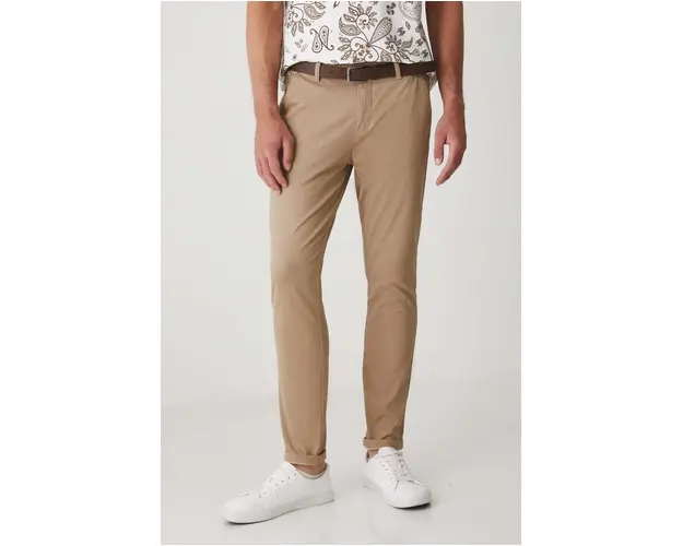 Medicine pantaloni barbati, culoarea bej, mulata