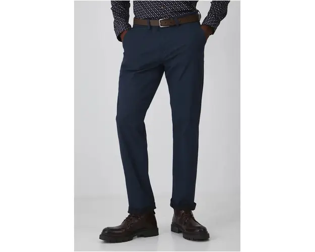 Medicine pantaloni barbati, culoarea albastru marin, cu fason chinos