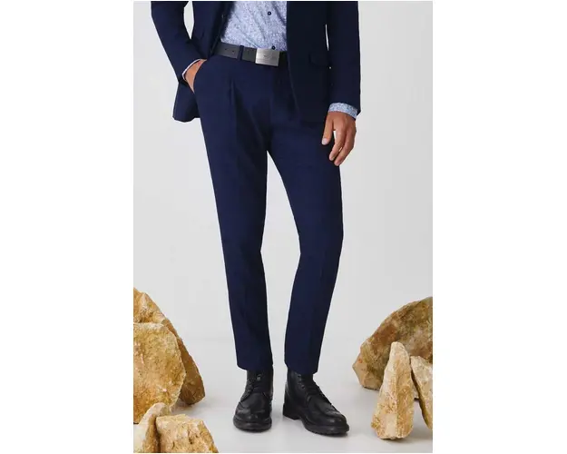 Medicine pantaloni barbati, culoarea bleumarin, mulata