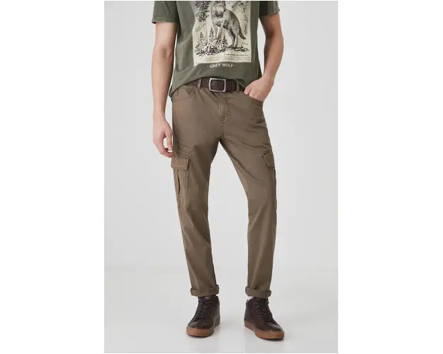 Medicine pantaloni barbati, culoarea verde, cu fason cargo