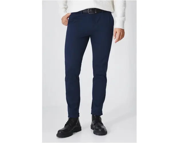 Medicine pantaloni barbati, culoarea albastru marin, cu fason chinos